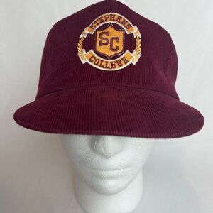 University Square Stephens College Red Corduroy Snapback Made in USA